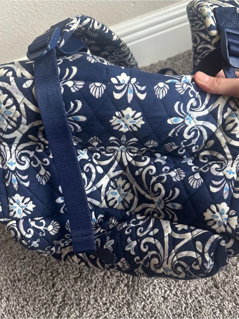 Vera Bradley Navy Floral Quilted Tote